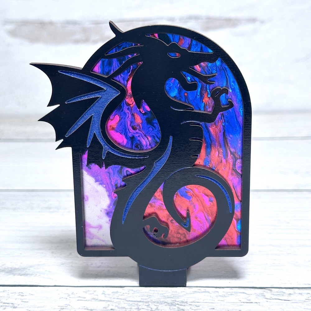 Dragon Handmade Night Light Plug In Unique Fantasy Art Decorative Glow‎